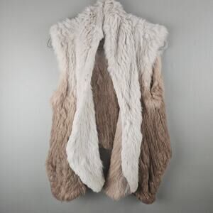 Moon & Meadow Rabbit Fur Ombre Vest Size Small